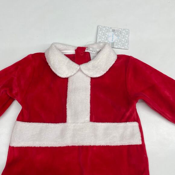NWT Kissy Kissy 3-6M Santa Sleigh Velour Playsuit - Picture 3 of 5